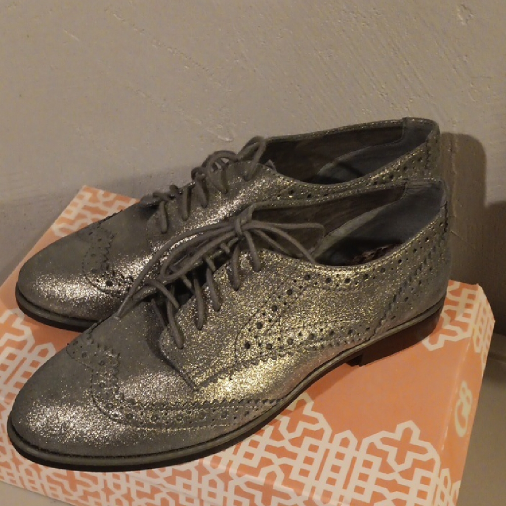 Gianni Bini Glittering Silver Brogues